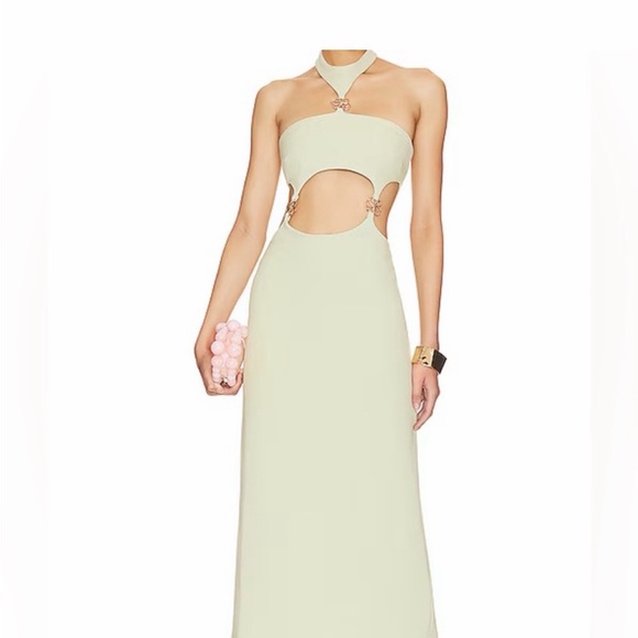 cult gaia Dresses & Skirts - Cult Gaia Olivia Gown in Jade - Halter
Cutout Midi Dress